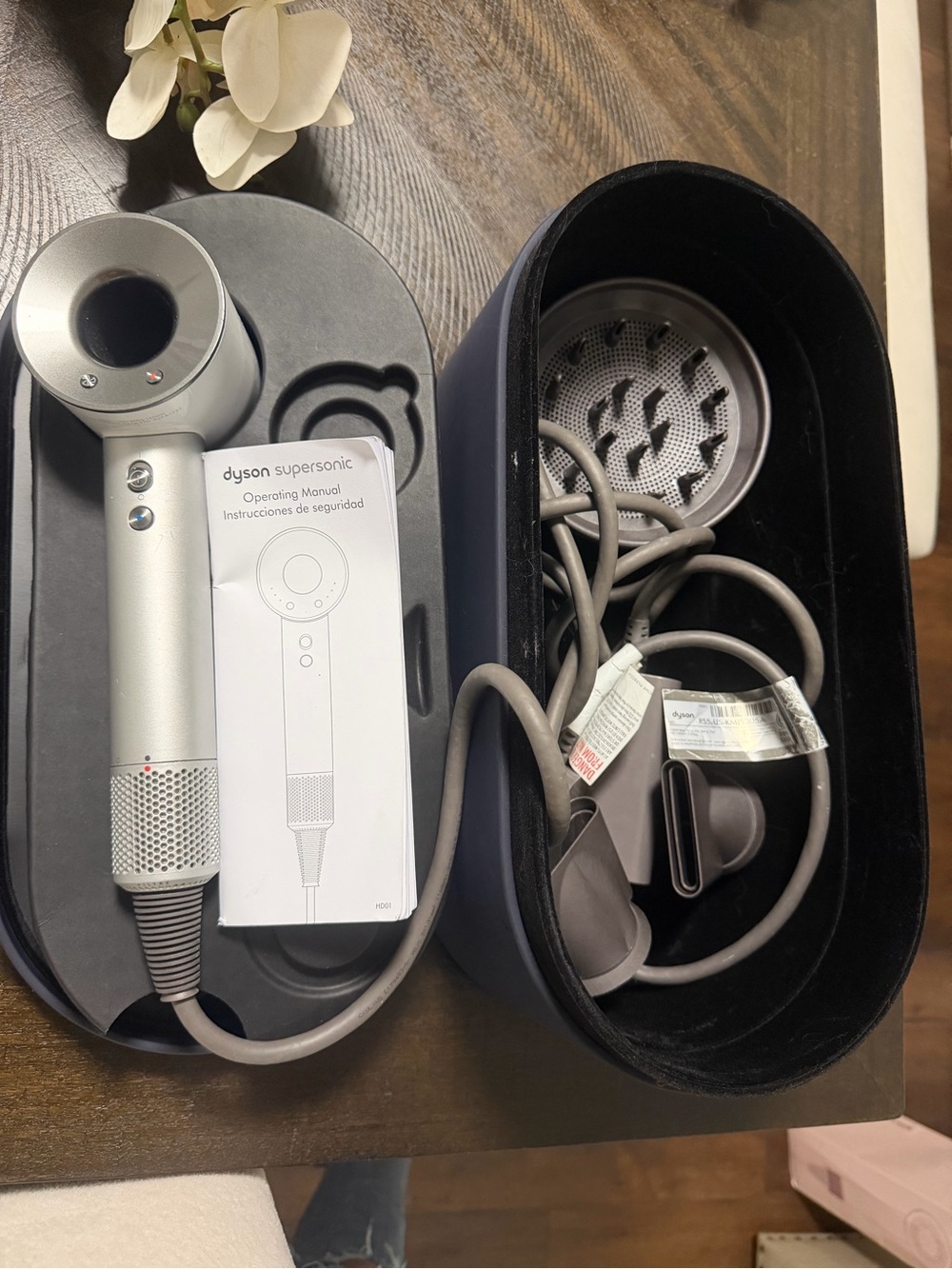 Dyson Supersonic Hair Dryer in Silver with Dark Case